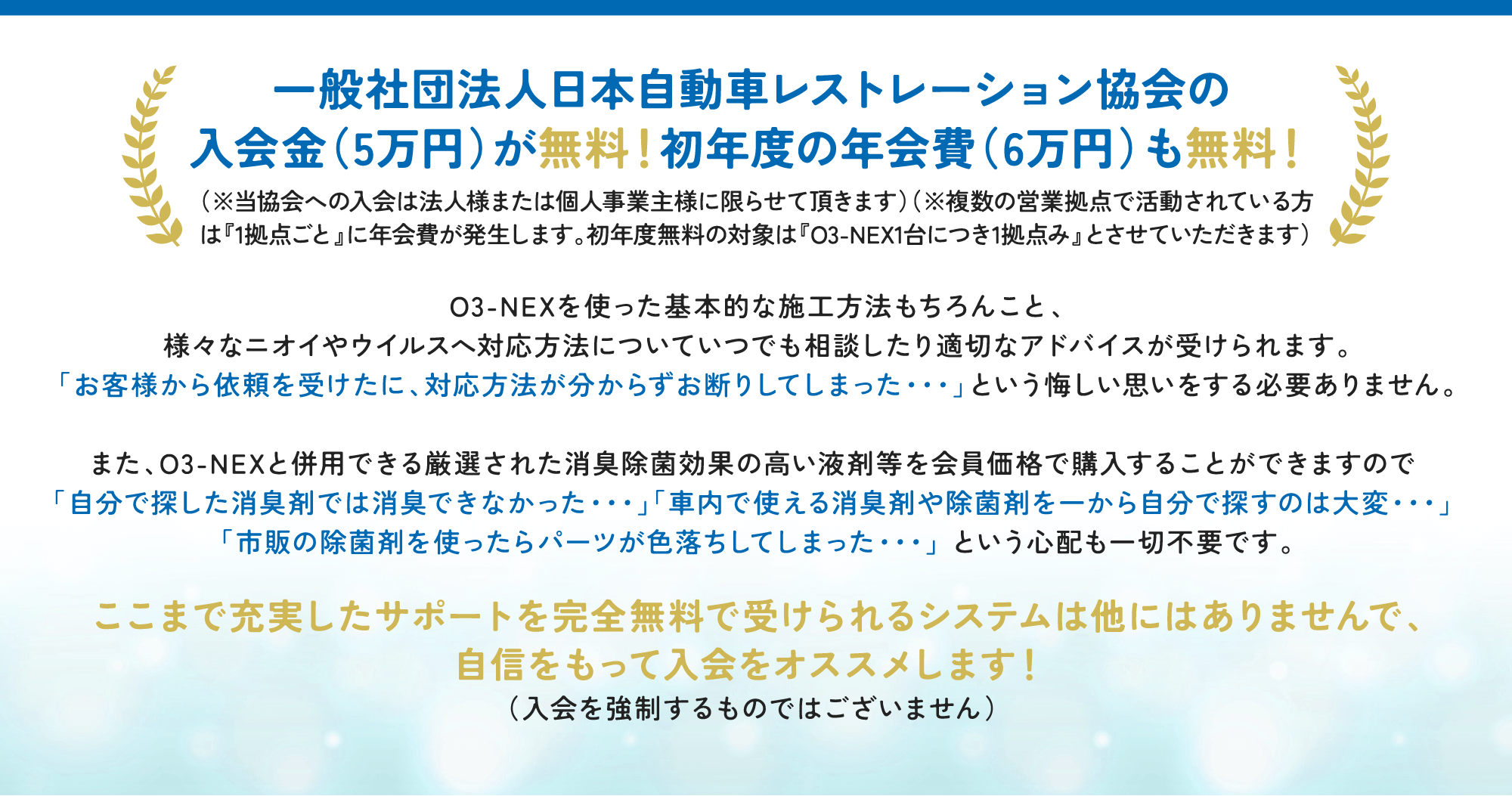 入会金、年会費が無料